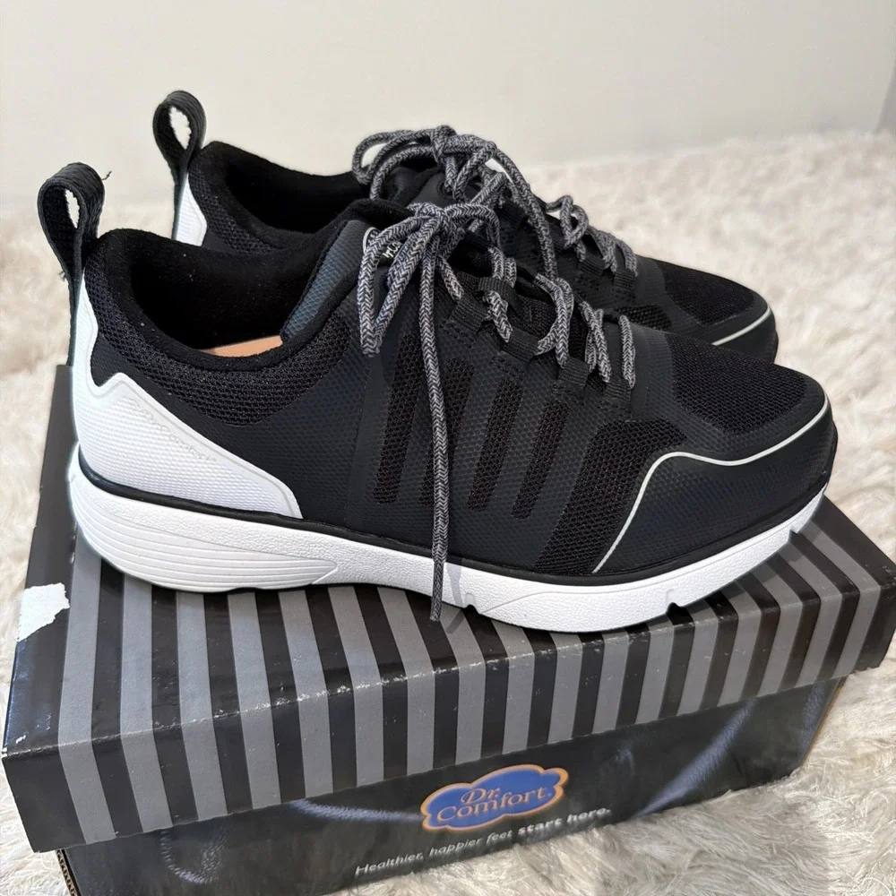 Dr. Comfort Grace Women's Athletic Black Shoes #11310 Size 10.5 XW Comfort Arch